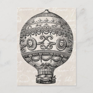Cartão Postal Balão Vintage de Ar Quente Retro Dirigível Balões 