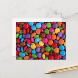 Cartão Postal Balas Coloridas, Botões de Bala, Doces, Comida