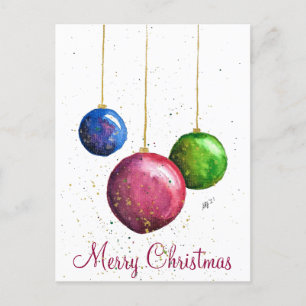 Cartão Postal Balas de Natal Coloridas, Whimsical