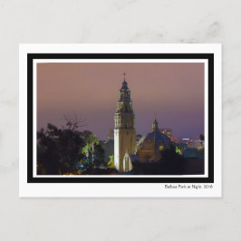Cartão Postal Balboa Park na Arquitetura Noturna Torre Dome