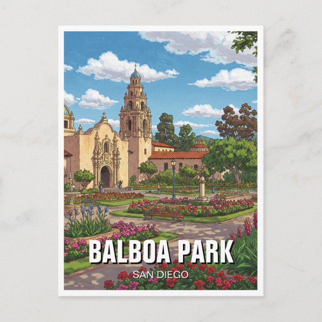 Cartão Postal Balboa Park San Diego Viagem (Frente)