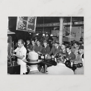 Cartão Postal Balcão de Lanche do Pete, 1950
