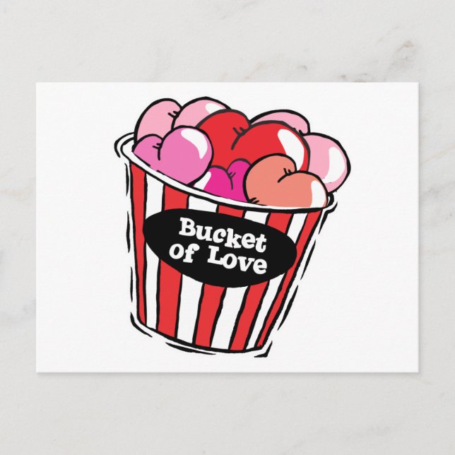 Cartão Postal balde de png de amor (Frente)
