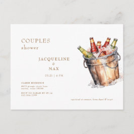 Cartão Postal Balde do Chá de casamento de Casais de cerveja