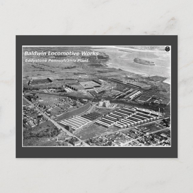 Cartão Postal Baldwin Locomotive Works, Eddystone Pensilvânia (Frente)