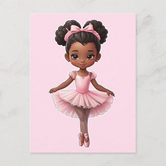Cartão Postal Balé Ballerina Rosa Negra (Frente)