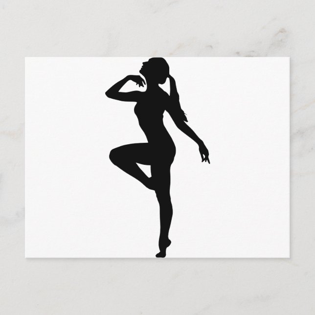Cartão Postal Balé Dancer Silhouette (Frente)
