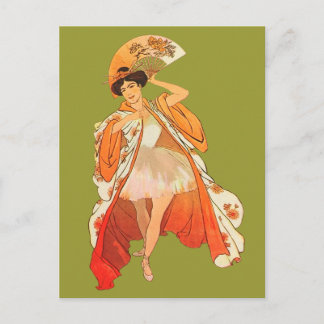 Cartão Postal Balé francês Figurume Japonês Vintage