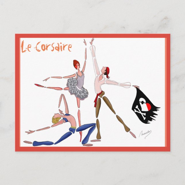 CARTÃO POSTAL BALÉ LE CORSAIRE, PRESENTE PARA O BALLETOMANE (Frente)