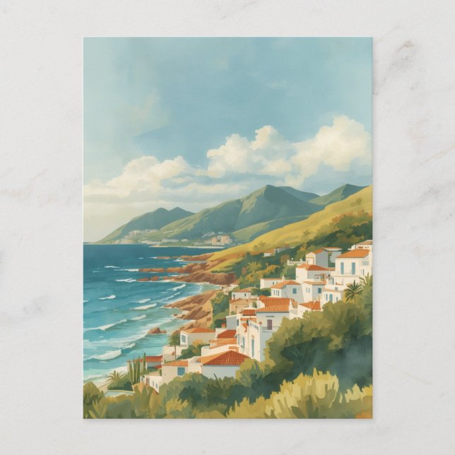 Cartão Postal Balearic Islands Vintage French Riviera Travel (Frente)