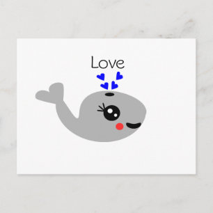 Cartão Postal Baleia de amor, baleia feliz