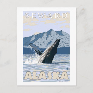 Cartão Postal Baleia-jubarte - Seward, Alasca