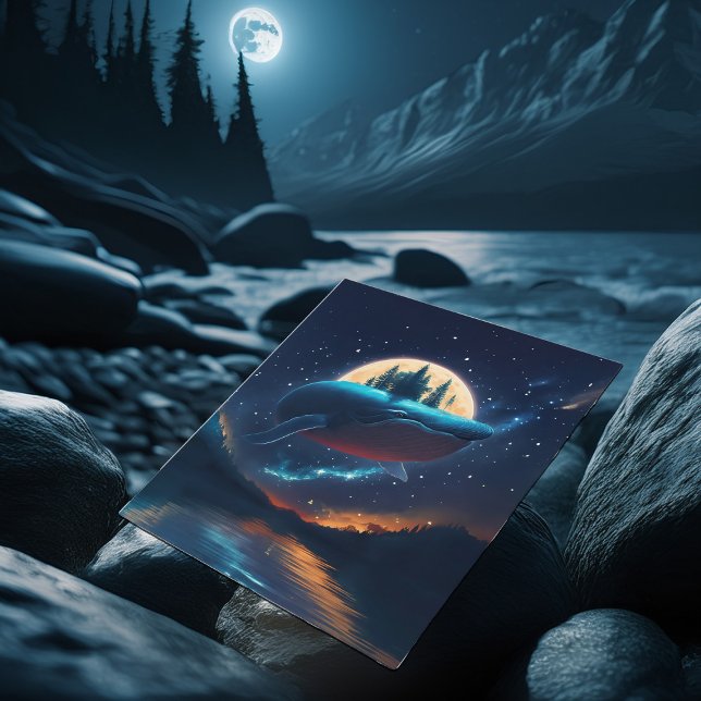 Cartão Postal Baleia-jubarte voadora Florestas estais no mar (Criador carregado)