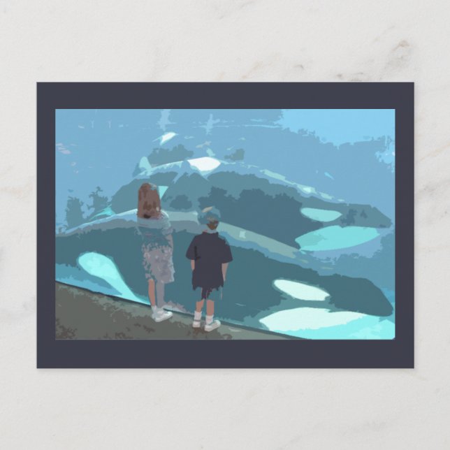 Cartão Postal Baleia Observando (Frente)