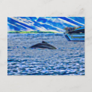 Cartão Postal Baleia observando no Havaí fora de Maui