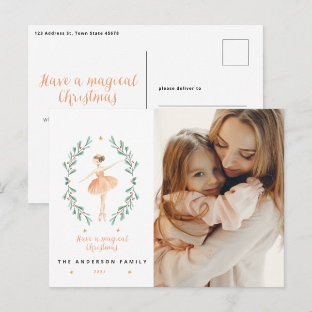 Cartão Postal Balerina botânica 1 foto de Natal (Frente/Verso)