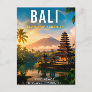 Cartão Postal 🌺 Bali Indonésia Decoração Tropical 🌴
