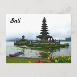 Cartão Postal Bali, Indonésia - Pura Ulun Danu, Lago Bratan