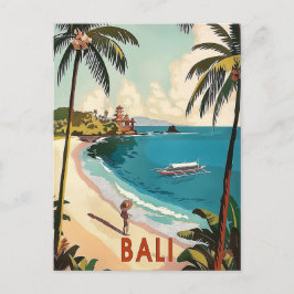 Cartão Postal Bali, Indonésia Vintage