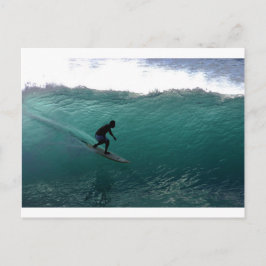 Cartão Postal Bali, uma onda verde surfando
