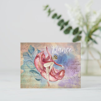 Cartão Postal Ballerina and Sheet Music Nature Fantasy Dance