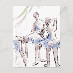 Cartão Postal Ballerina Balé de Aquarela