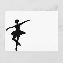 Cartão Postal Ballerina branca branca branca Balé simples