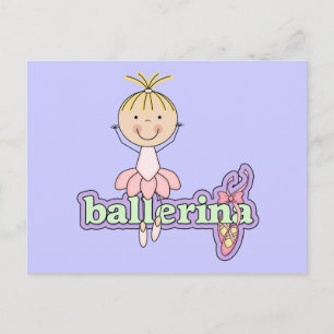Cartão Postal Ballerina - Camisetas rosa e presentes