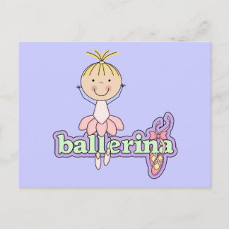 Cartão Postal Ballerina - Camisetas rosa e presentes