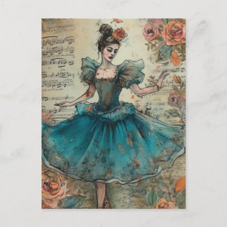 Cartão Postal Ballerina Collage