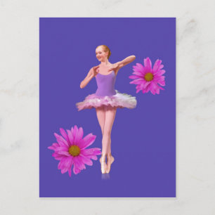 Cartão Postal Ballerina com Visitas Rosa