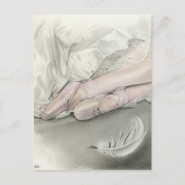 Cartão Postal Ballerina dança do cartão-postal do cisne (Frente)