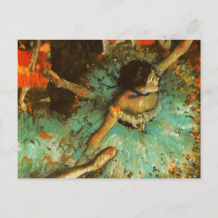 Cartão Postal Ballerina Dance Green Dancer Edger Degas Painting