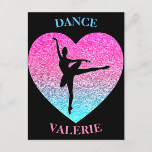 Cartão Postal Ballerina Dancer Personalizada