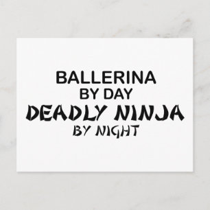 Cartão Postal Ballerina Deadly Ninja por Noite