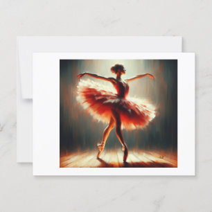 Cartão Postal Ballerina em Vermelho,