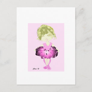 Cartão Postal Ballerina Impressão de ACEO - Cute Rosa Tutu