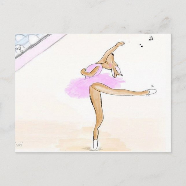 Cartão Postal Ballerina Kängaru Tanzen liebe postkarte (Frente)