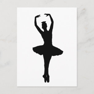 Cartão Postal BALLERINA PIROUETTE EN POINTE (Balé Dancer Silho