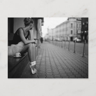 Cartão Postal Ballerina Preta e Branca