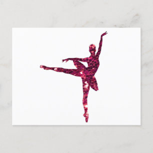 Cartão Postal Ballerina Rosa Sparkly