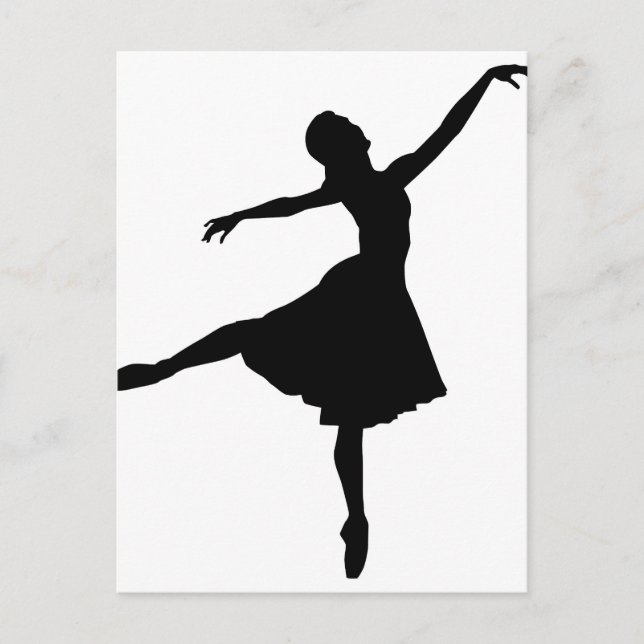 Cartão Postal Ballerina Silhouette (Frente)