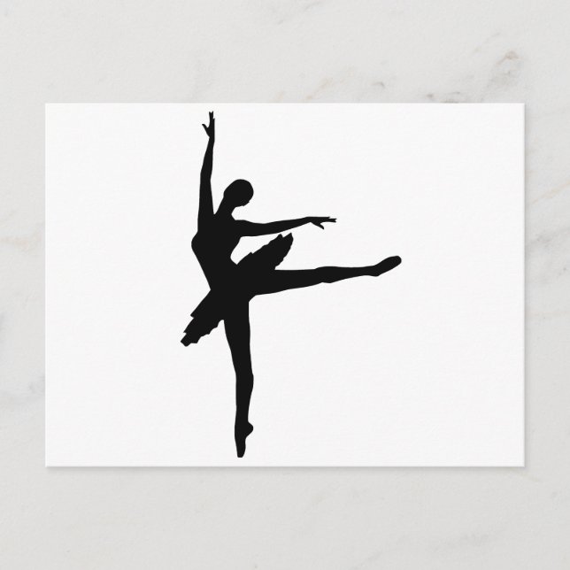 Cartão Postal Ballerina Silhouette (Frente)