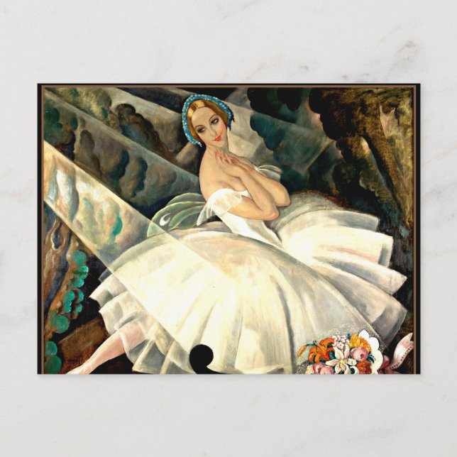 Cartão Postal Ballerina Ullal Poulsen em Ballet Chopiniana (Frente)