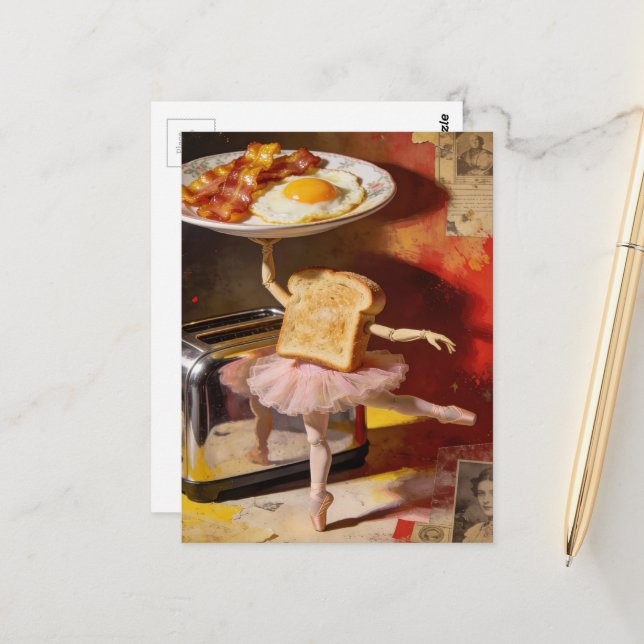 Cartão Postal ballet for breakfast surreal (Frente/Verso In Situ)