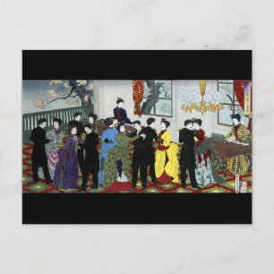 Cartão Postal Ballroom dançando em Tóquio por volta de 1888