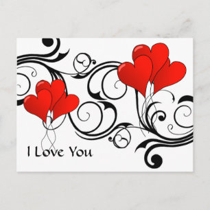 Cartão Postal Balões cardíacos venenosos - Personalizados