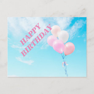 Cartão Postal Balões Coloridos Voadores