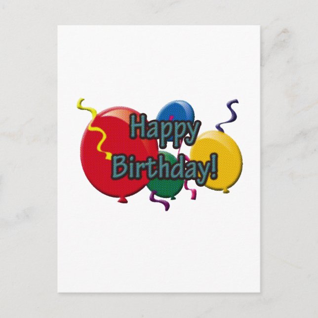 Cartão Postal Balões de Aniversário (Frente)