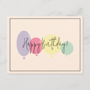 Cartão Postal Balões de Aniversário Feliz Aniversário